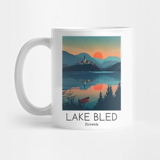 A Vintage Travel Illustration of Lake Bled - Slovenia Mug